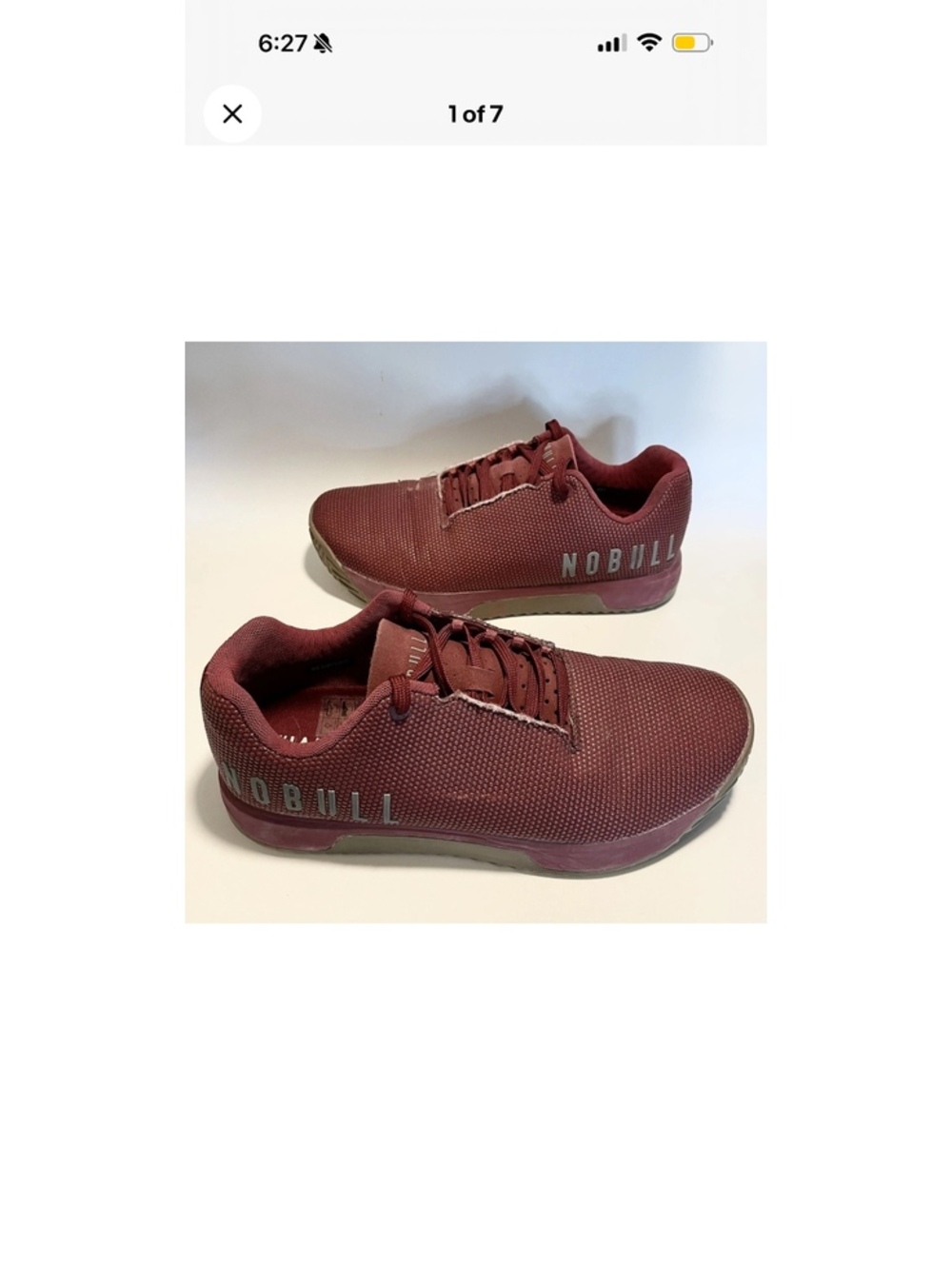 Nobull Outwork Edge Mens Size 10.5 Burgundy Gray Running Training Shoes Sneakers